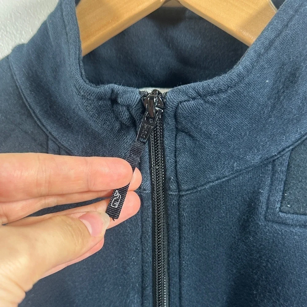 Vineyard Vines Navy Blue Quilted Men's Quarter Zip Long Sleeve Sweatshirt Medium